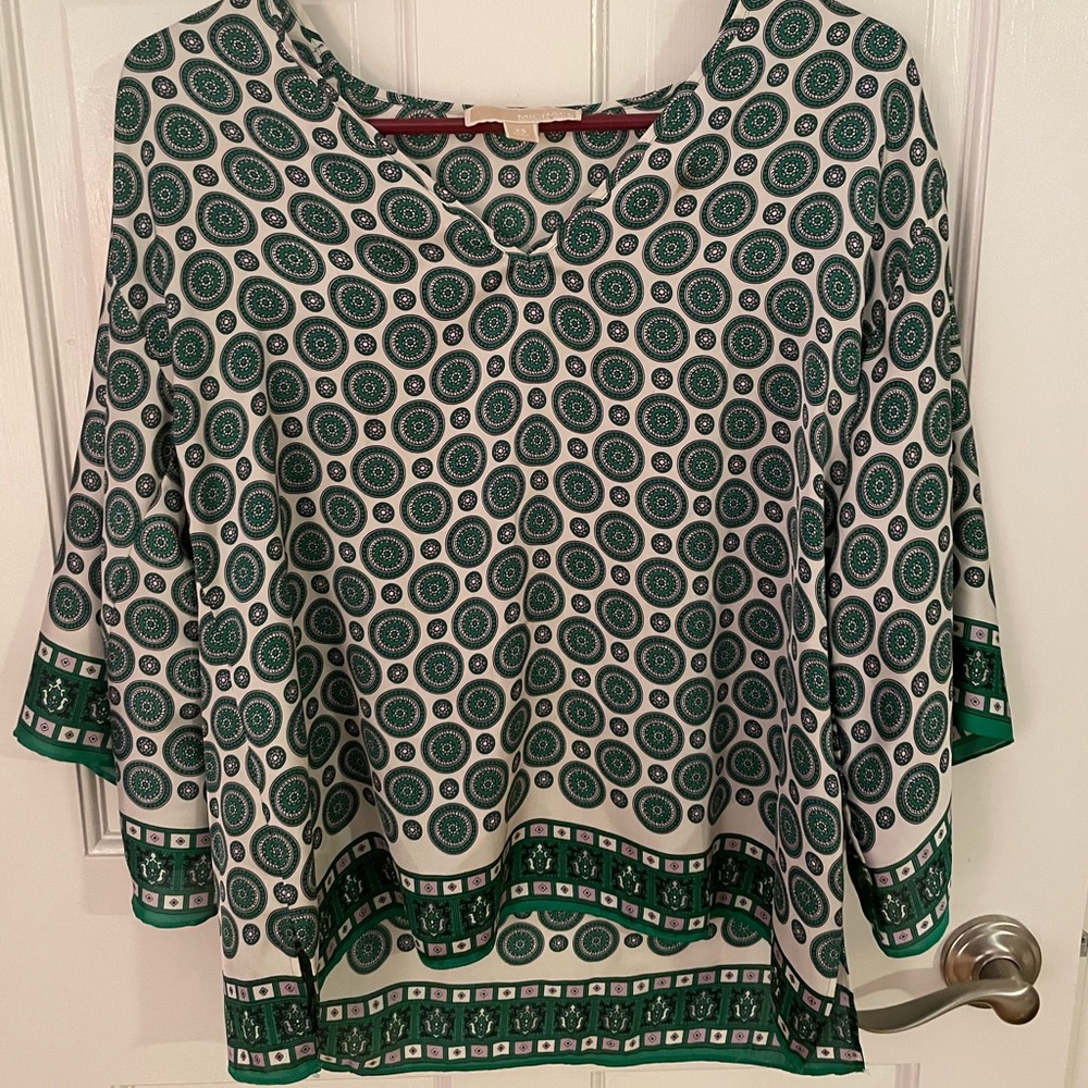 XS Michael Kors silky green blouse